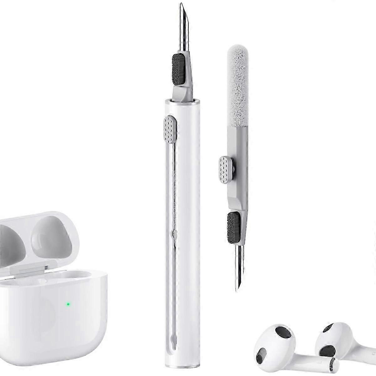 Multi-Function Cleaning Pen with Soft Brush Flocking Sponge for Bluetooth Earphones Case Cleaning Tools