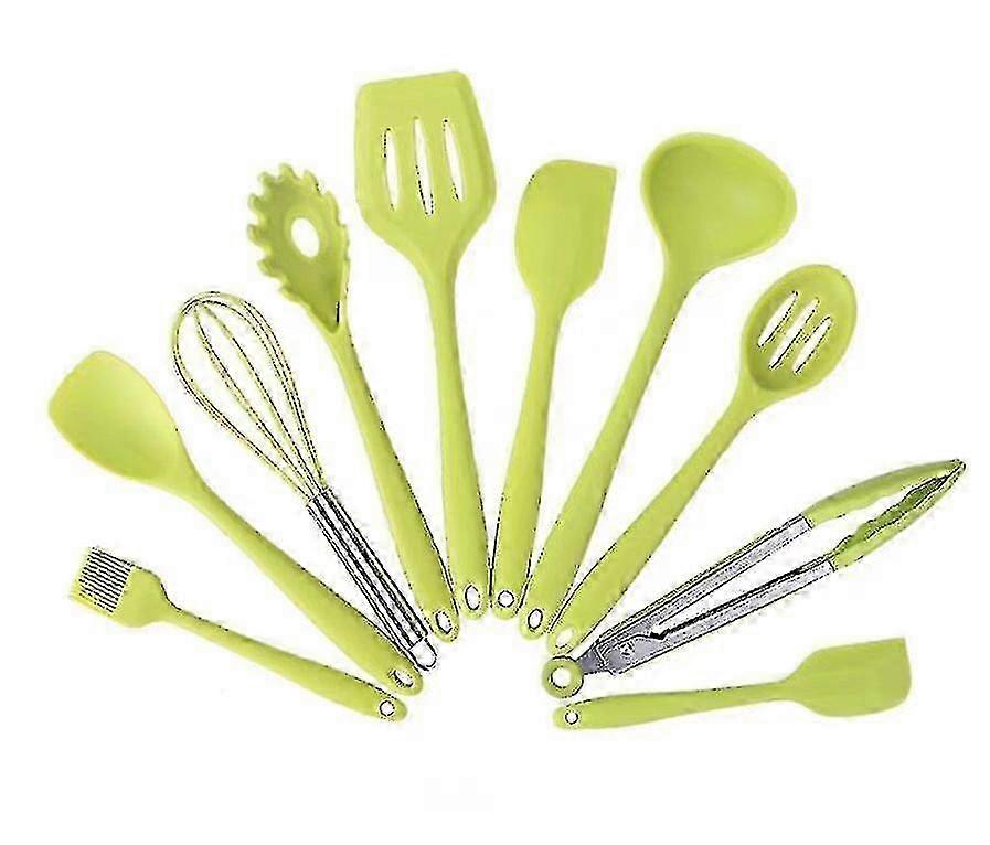10 Piece Green Silicone Nonstick Cookware Bakeware Set