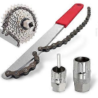 Bicycle Chain Whip And Cassette Lock Ring Tool - 3-piece Set