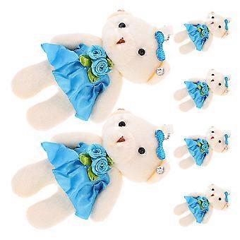 Orsetti di peluche per matrimonio, 6 pezzi, bambole di peluche da appendere con catena