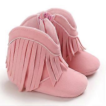 Baby Booties Vintage Tassel Anti-slip Sole Winter Warm Boys Girls Western Boots Snow First Walkers Infant Shoes