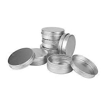 Schraubdosen aus Aluminium, rund, Metall, Aufbewahrung, 24 Stück, leer, silberfarben