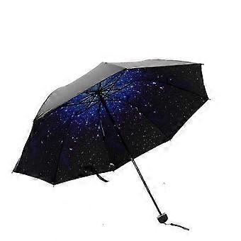 Triple Fold Travel Umbrella with Reinforced Canopy, Super Windproof Sturdy Design, 90cm Large Portable