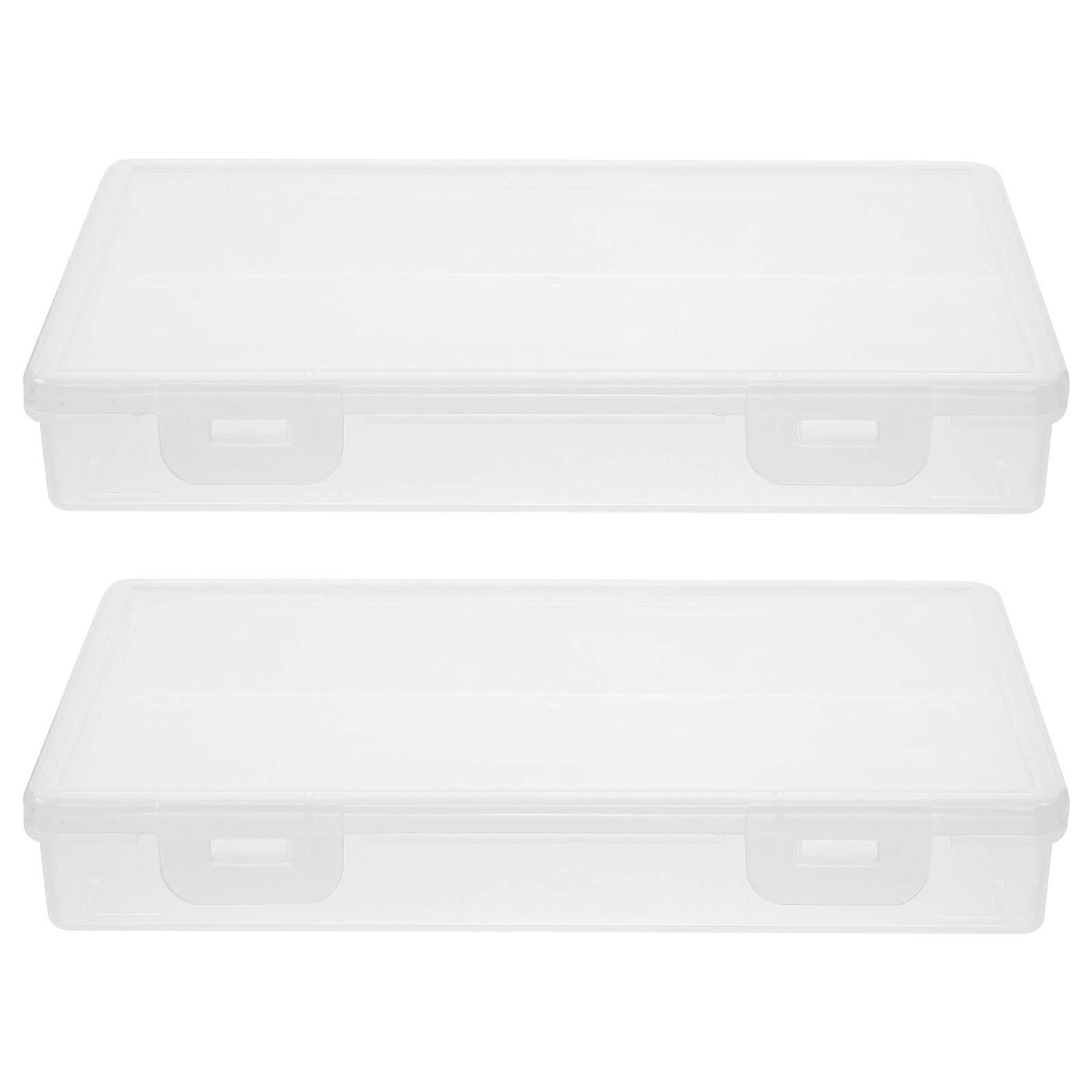 Clear Storage Box Cards Case for Storage 2Pcs Transparent Plastic Organizer