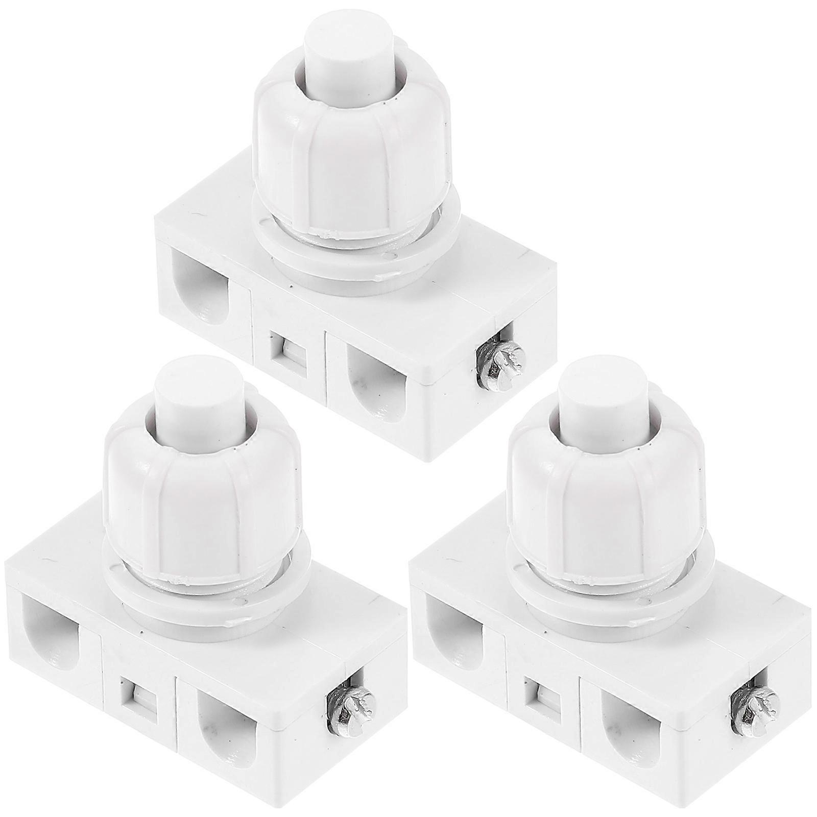 Self-Reset Push Button Switch for Lamp 3Pcs Household Replacement Set