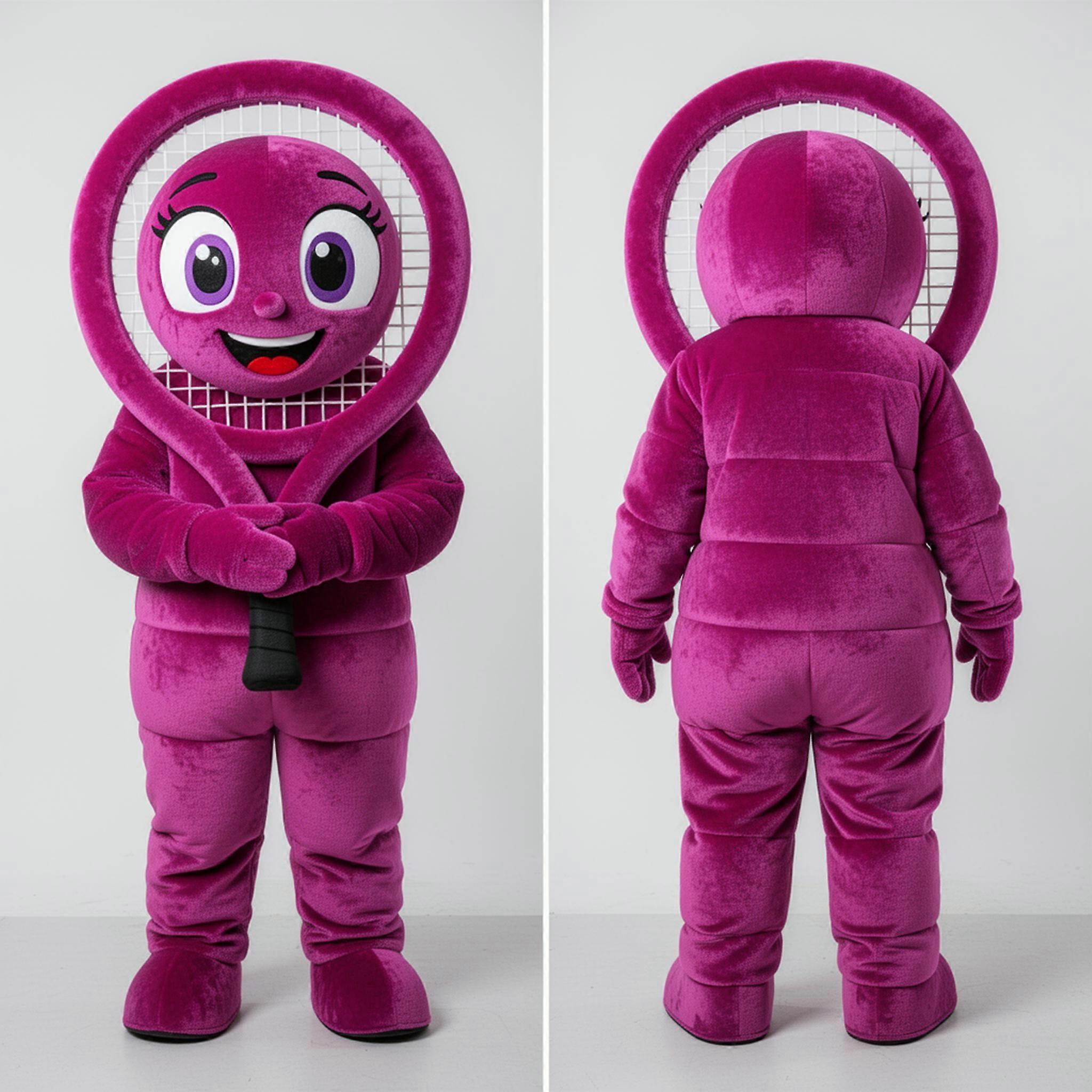 MASTICOT Magenta Dynamic Tennis Racket Mascot