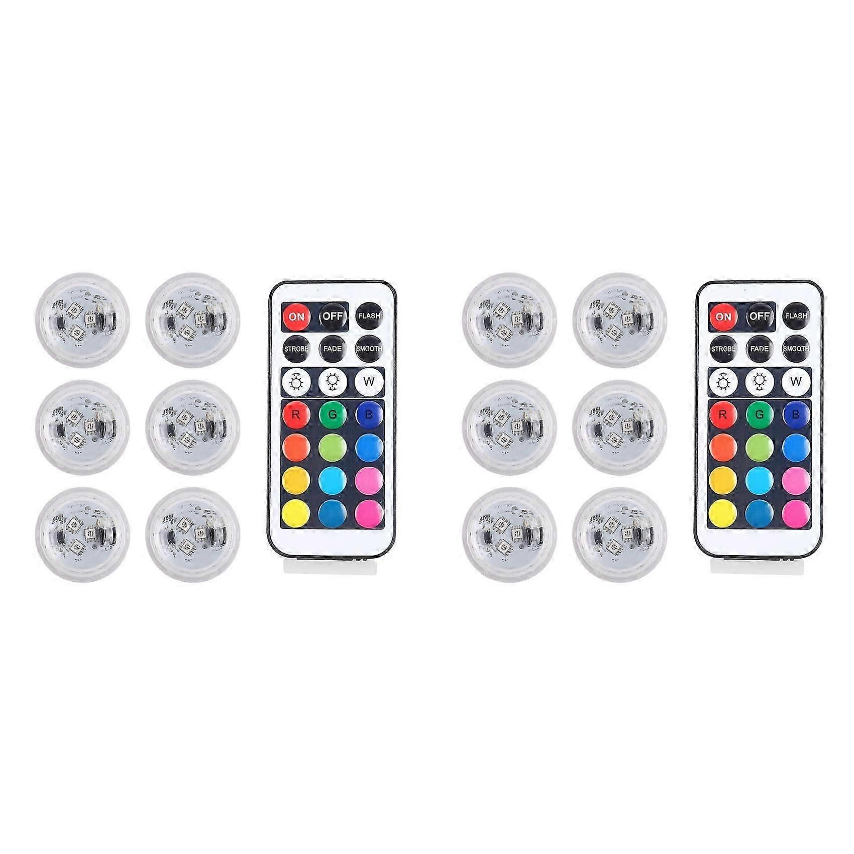2X RGB Night Light with Wireless Remote Control LED Remote Control Waterproof Light 3D Printer Model Standard Components