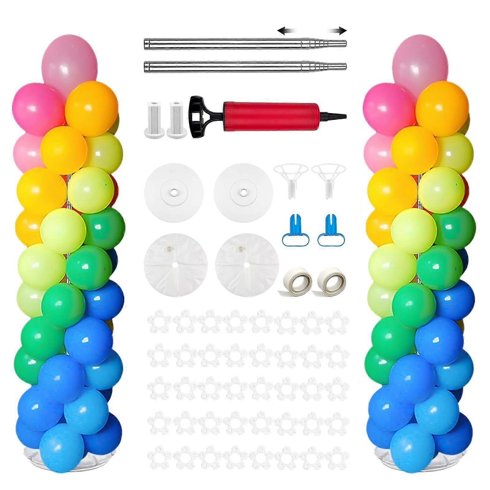 2 Sets Balloon Column Stand, 2m Adjustable Balloon Tower Reusable