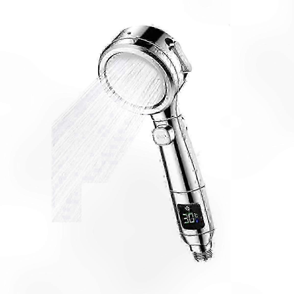 Water Saving Shower Head with Digital Temperature Display & 4 Spray Modes