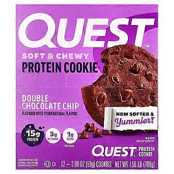Quest Nutrition, Proteïnekoekje, Dubbele Chocoladechip, 12 koekjes, 59 g per stuk