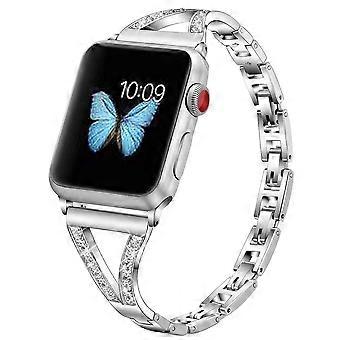 SKALO Smalt Metallarmband Bling för Apple Watch Series 12 42mm