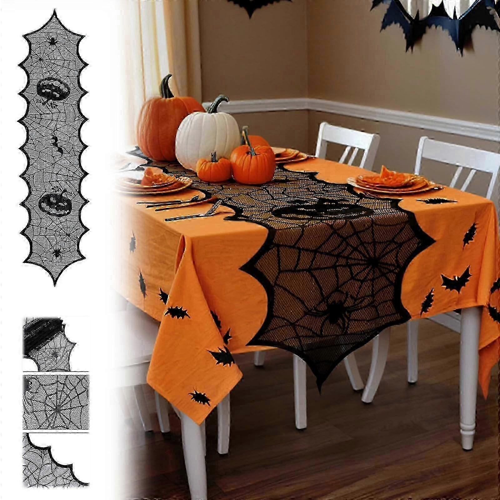 Spider Web & Pumpkin Table Runner