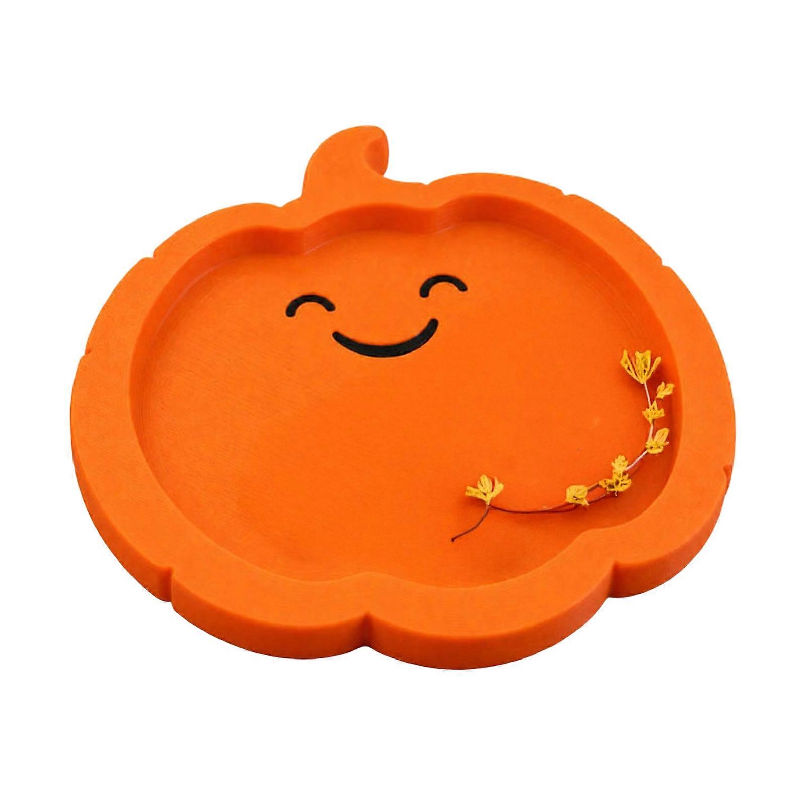 Creative Trinket Dish for Vanity, 3D Printed Smiling Pumpkin Storage Tray