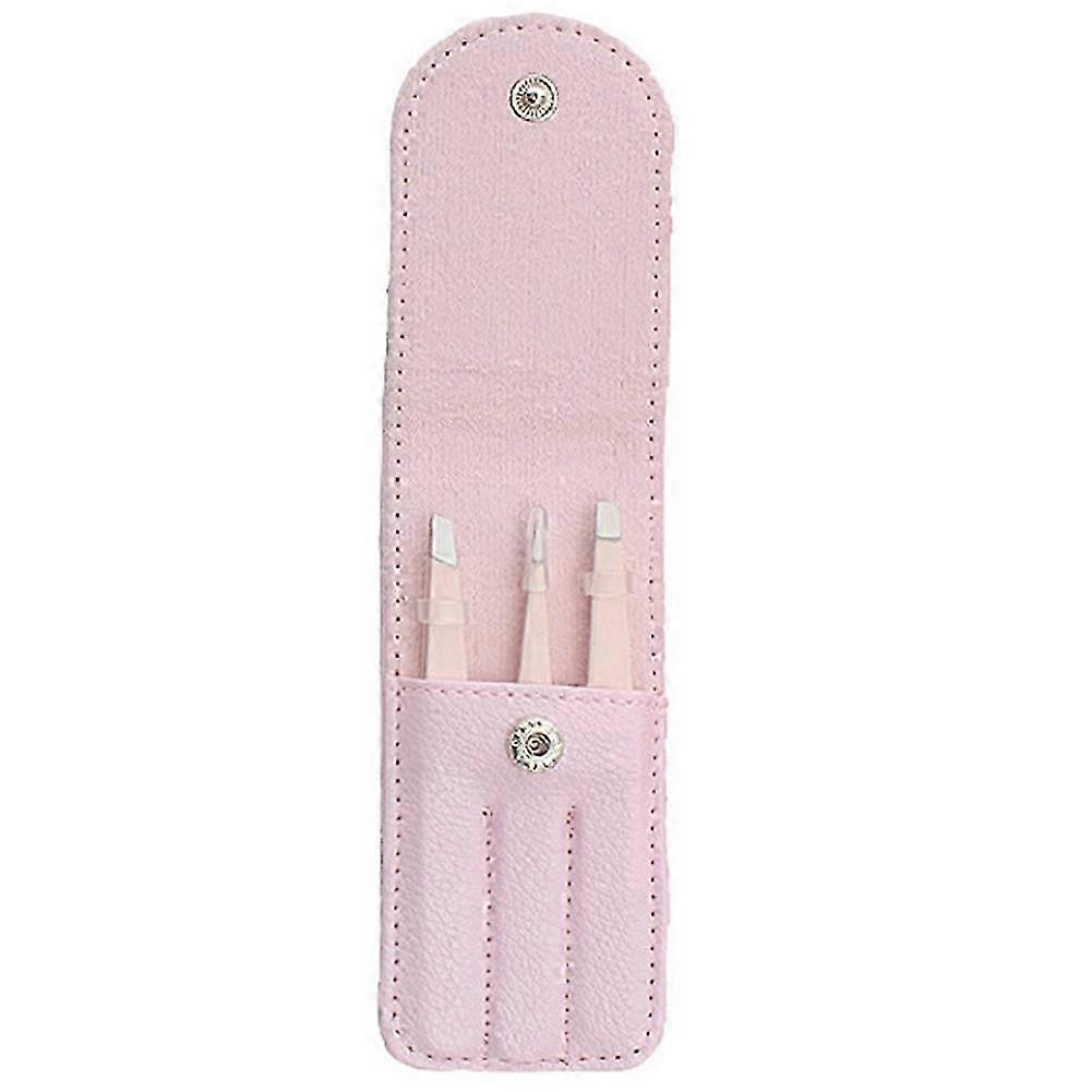 Point Slant Flat Eyebrow Tweezers Set