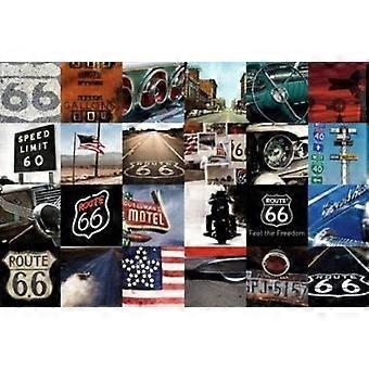 ROUTE 66 - MOSAIC Wooden Jigsaw Puzzles - COLLAGE USA FREEDOM ROAD CAR UE220