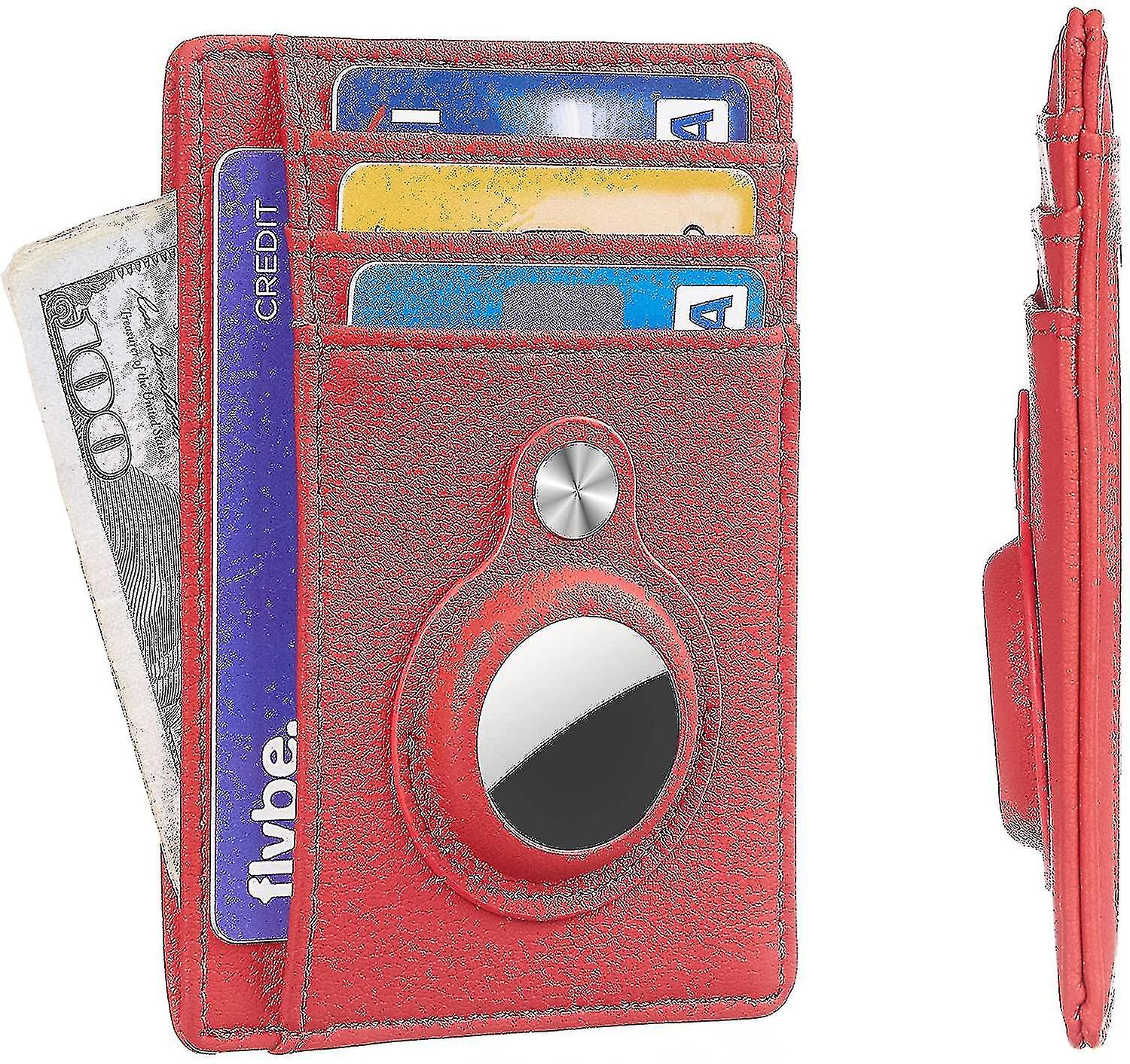 Slim Minimalist Front Pocket Wallet With Built-in Case Holder For Airtag