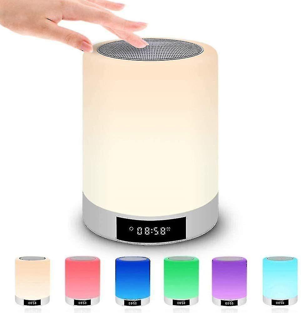 Bluetooth Speaker Night Light Touch Bedside Lamp(white)