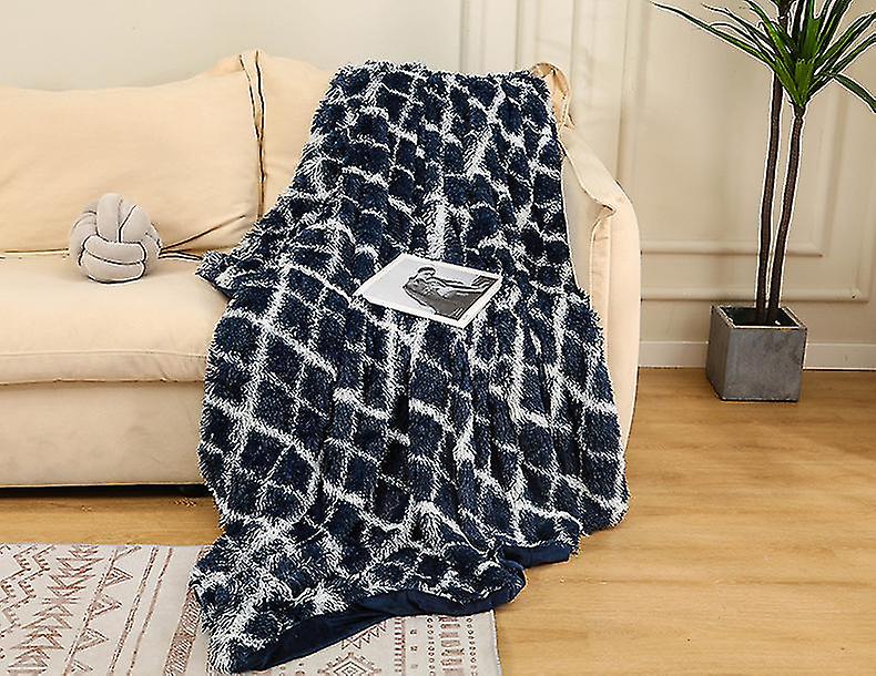 Plush Double Layer Blanket Fleece Sofa Throw Blanket Warm Bedspread Home Textiles