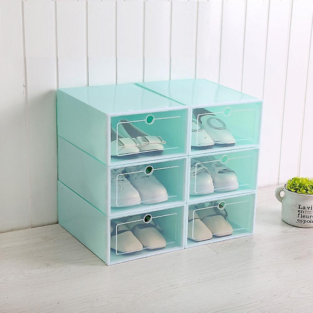 Savlot Clear Plastic Shoe Boxes Stackable Floding DIY Shoe Drawers Storage Container Organizers