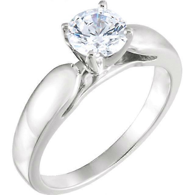 Round Diamond Solitaire Engagement Ring, 14k White Gold (0.52 Ct, G Color, VS2 Clarity) GIA Certified