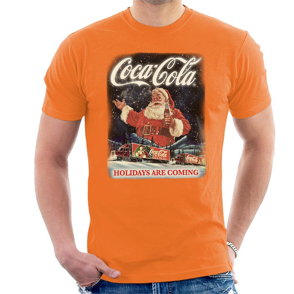 Coca Cola Santa Holidays Are Coming Christmas Men's T-Shirt | Fruugo US