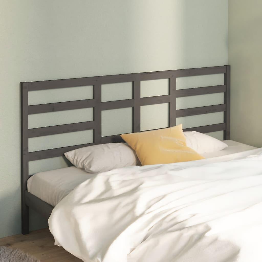 Headboard Grey 186x4x104 cm Solid Pine Wood