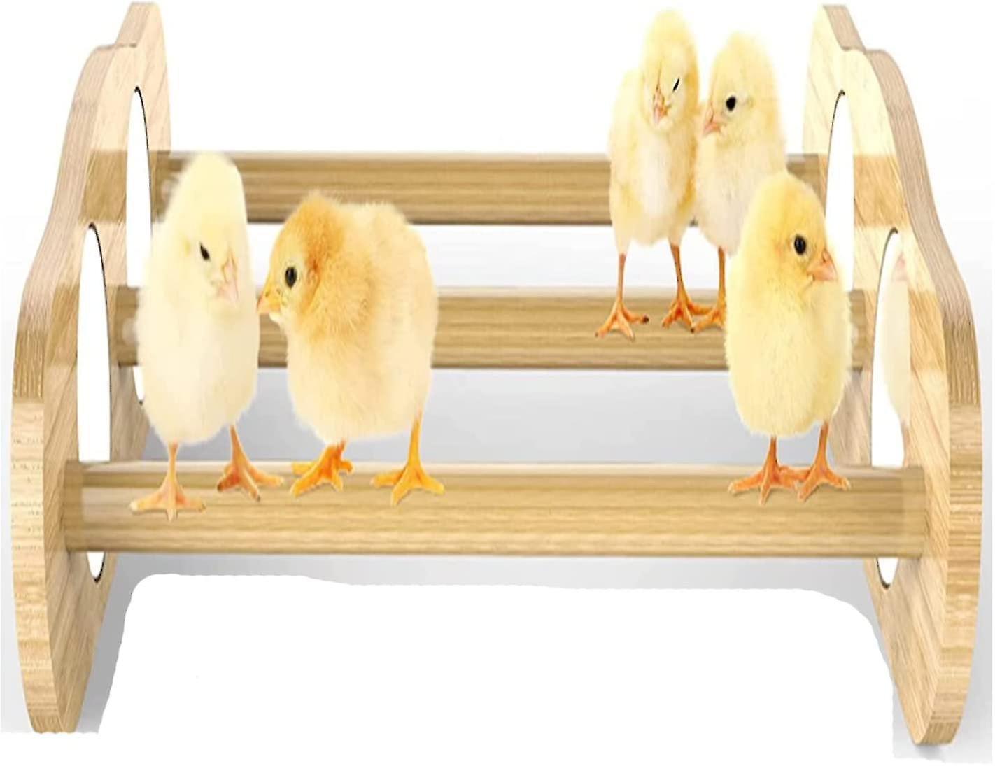 Mini Chick Perch With Mirror, Mini Chick Roost, Strong Bamboo Roosting Bar For Coop Brooder Training Perch Toys