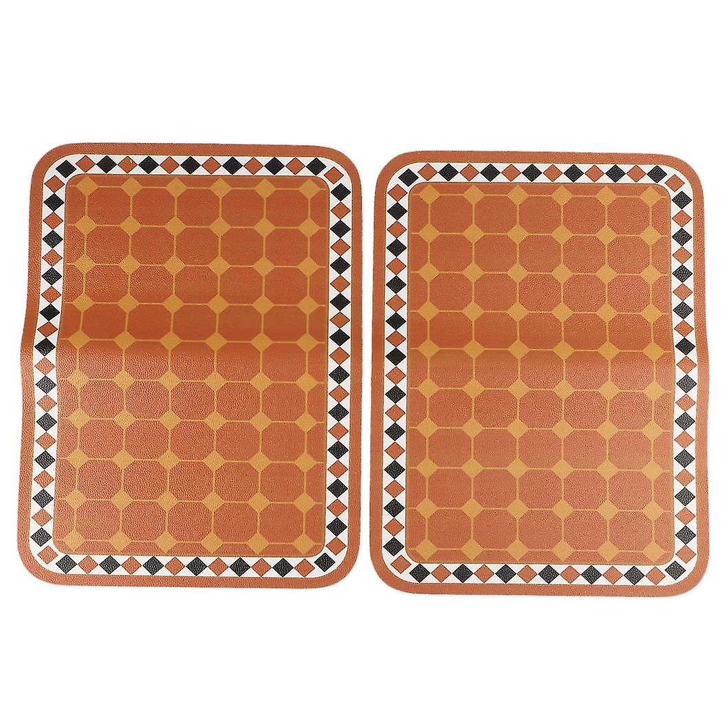 Retro Table Mat Insulation Table Mat -small Diamond Blue Edge 40cm