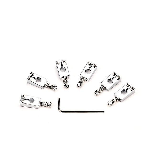 6Pcs Guitar Bridge Saddles Bridge Pull String Code With Wrench Musical Instruments Electric Guitar Accessories