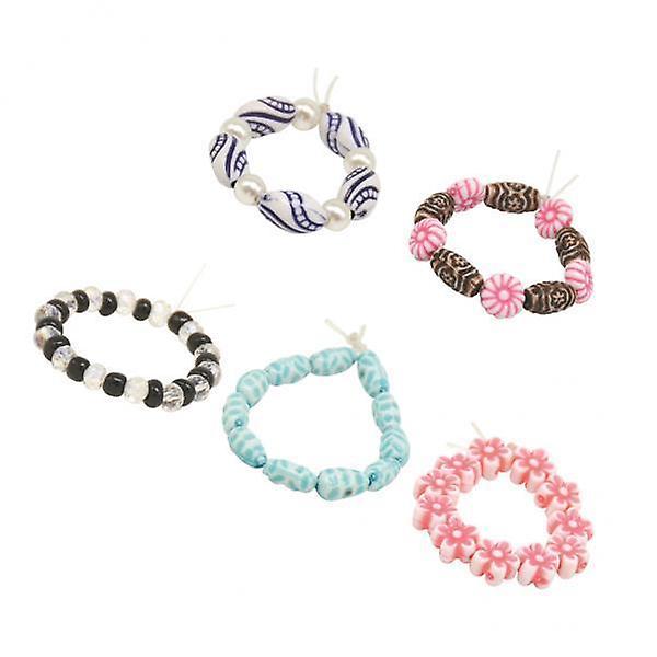 2x5pcs Multicolor Flower Beaded Bracelet Accessory for 18'' Doll