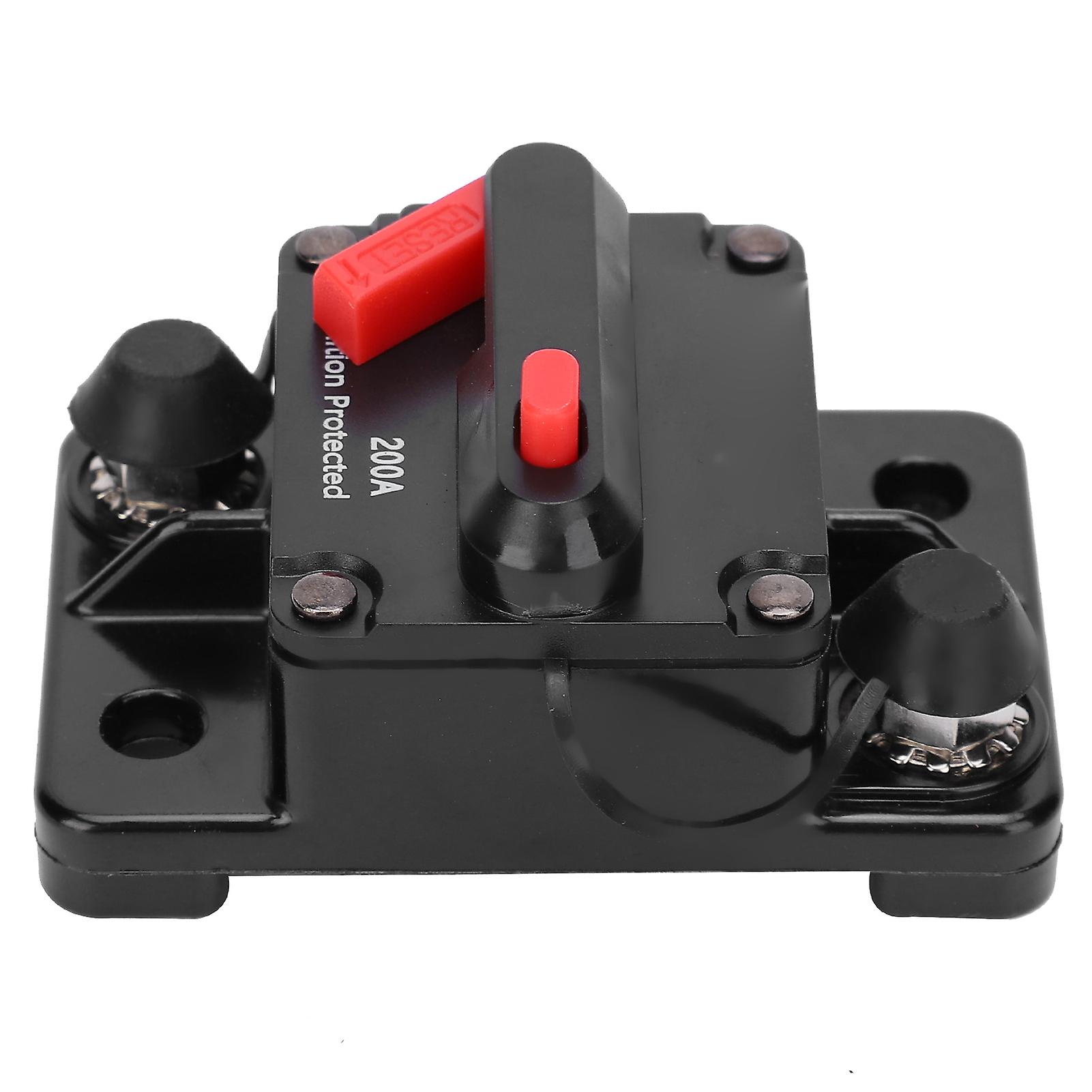 Circuit Breaker, Auto Reset Fuse Holder with Manual Reset Waterproof Fuse Red DC12‑42V for Car Stereo o RV Home Marine Boat Truck(200A) T1TRN