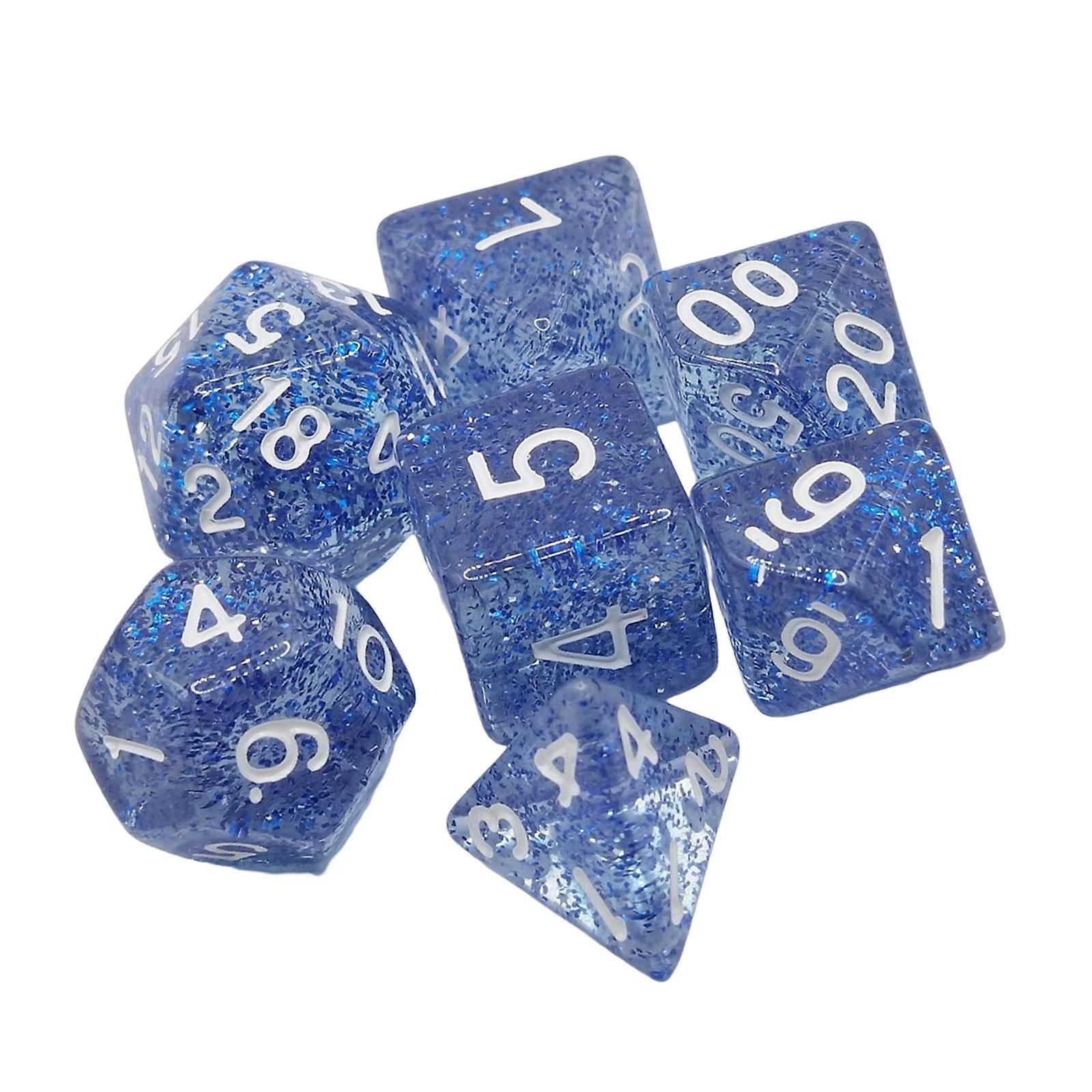 7 Pieces Solid Acrylic Polyhedral Dices Set for Party Supplies Table Games Red