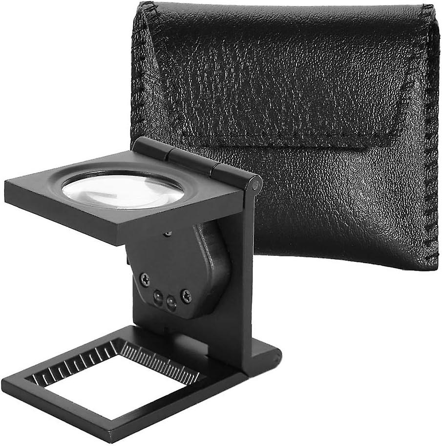 30X Magnifying Glass Jewelers Loupe, Pocket Portable Folding Magnifier with LED Light,Folding Design