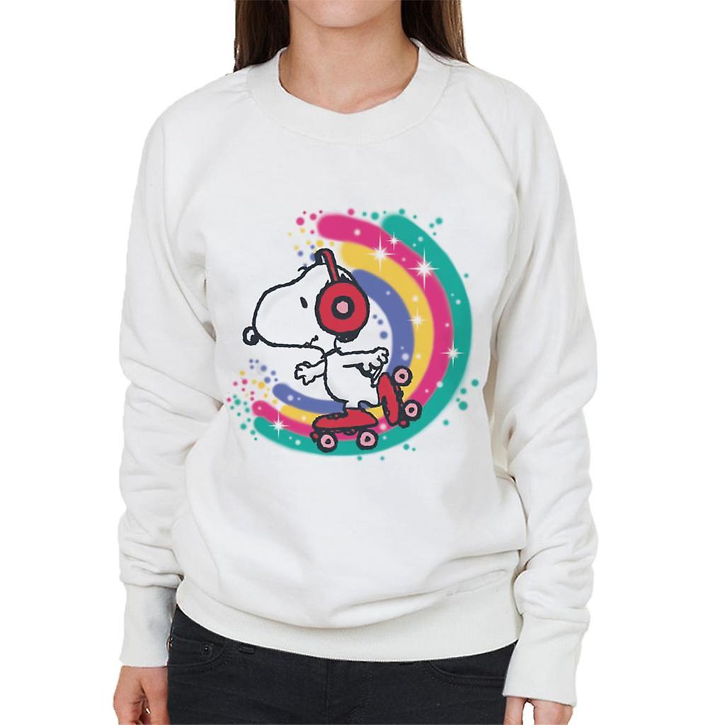 Peanuts Snoopy Roller Skating Rainbow Women's Sweatshirt