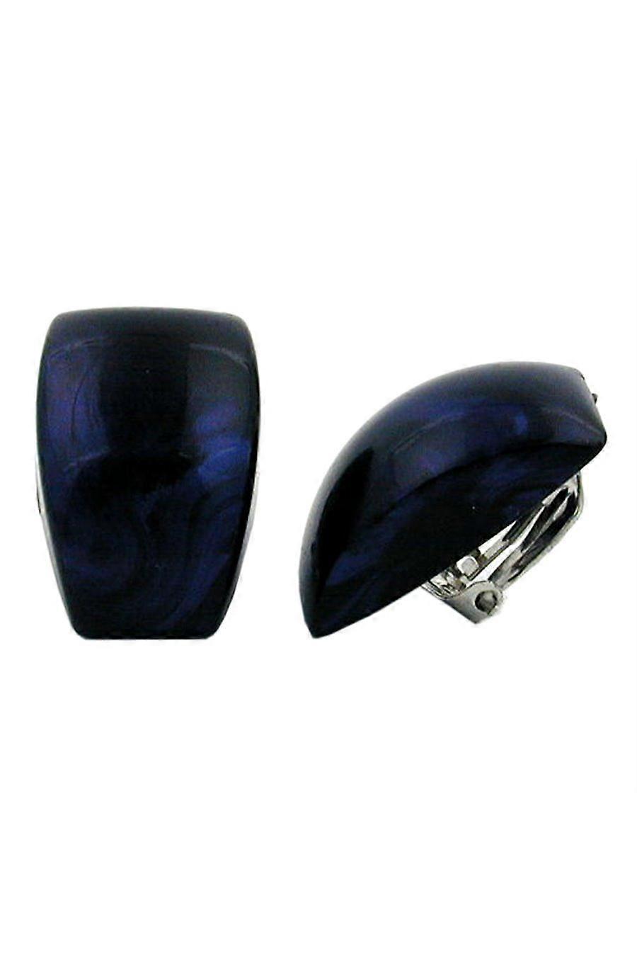 Clip-on Earring Dark Blue Marbled - Gl04762