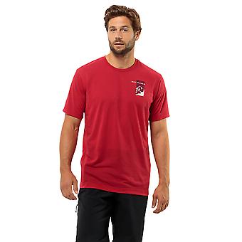 Jack Wolfskin Mens Vonnan manga curta umidade wicking camiseta gráfica