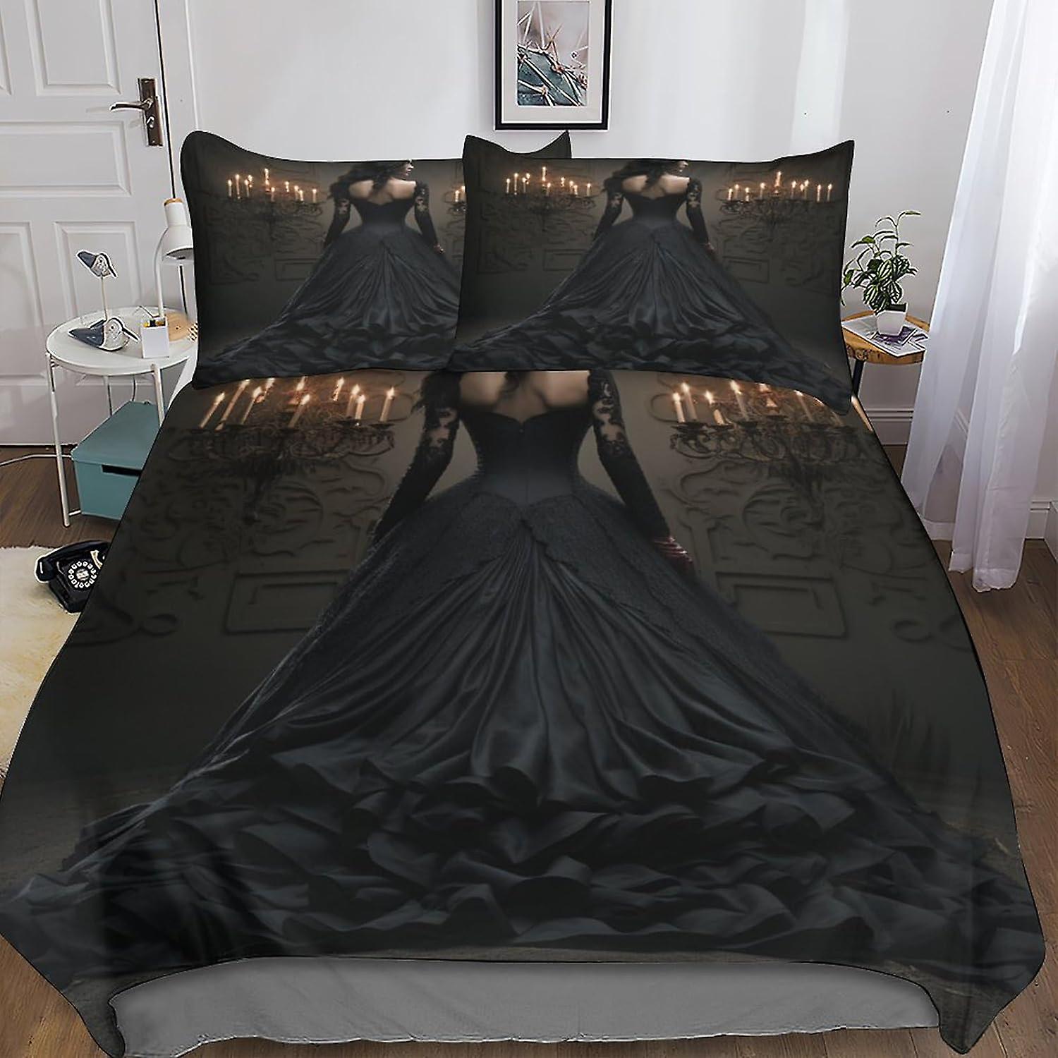 The Vampire Diaries Premium Duvet Cover Set with Hidden Zipper Closure - Exquisite 3D Print Microfiber Movie Film Bedding, Complete 3-Piece Set with P