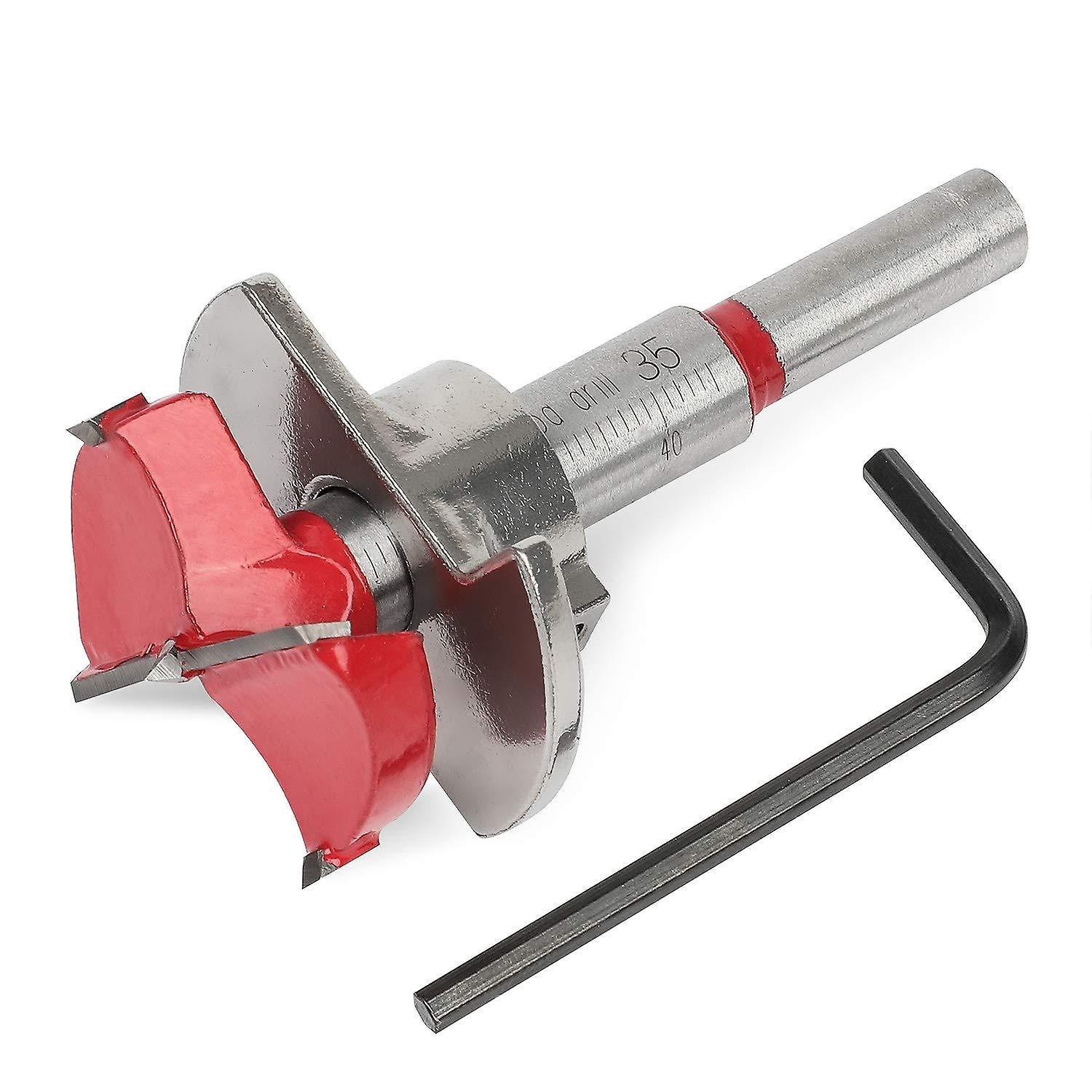 Drill Bit Tungsten Carbide Woodworking Hinge Hole Cutter with Depth Stop (35mm)