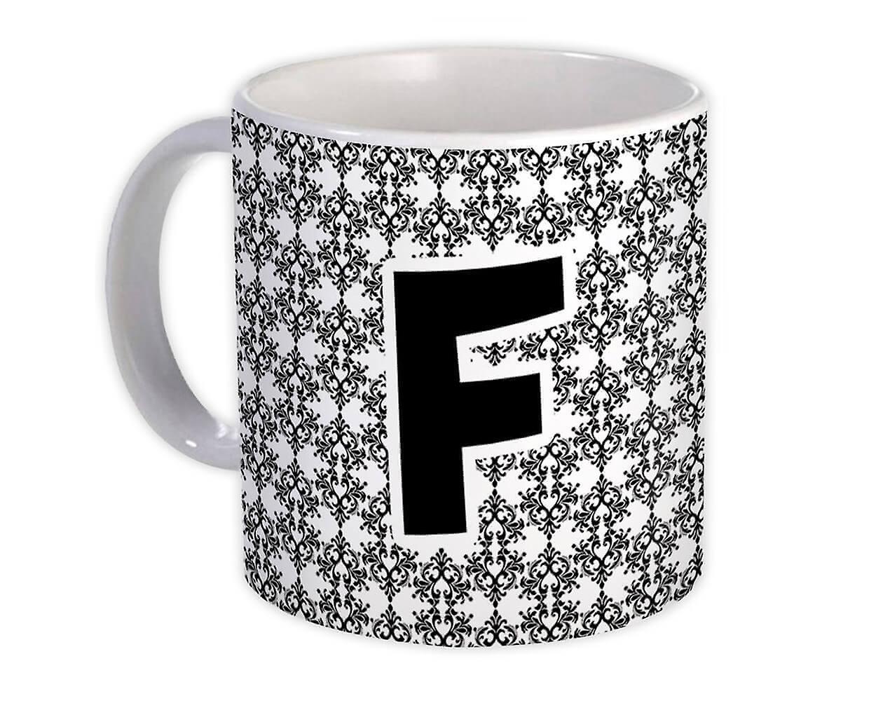 Gift Mug: Monogram Letter F Alphabet