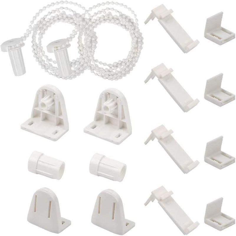 2 sets of roller blind accessories (15mm/PVC/no drilling) Fixed roller blinds for curtains, roller blinds, etc.