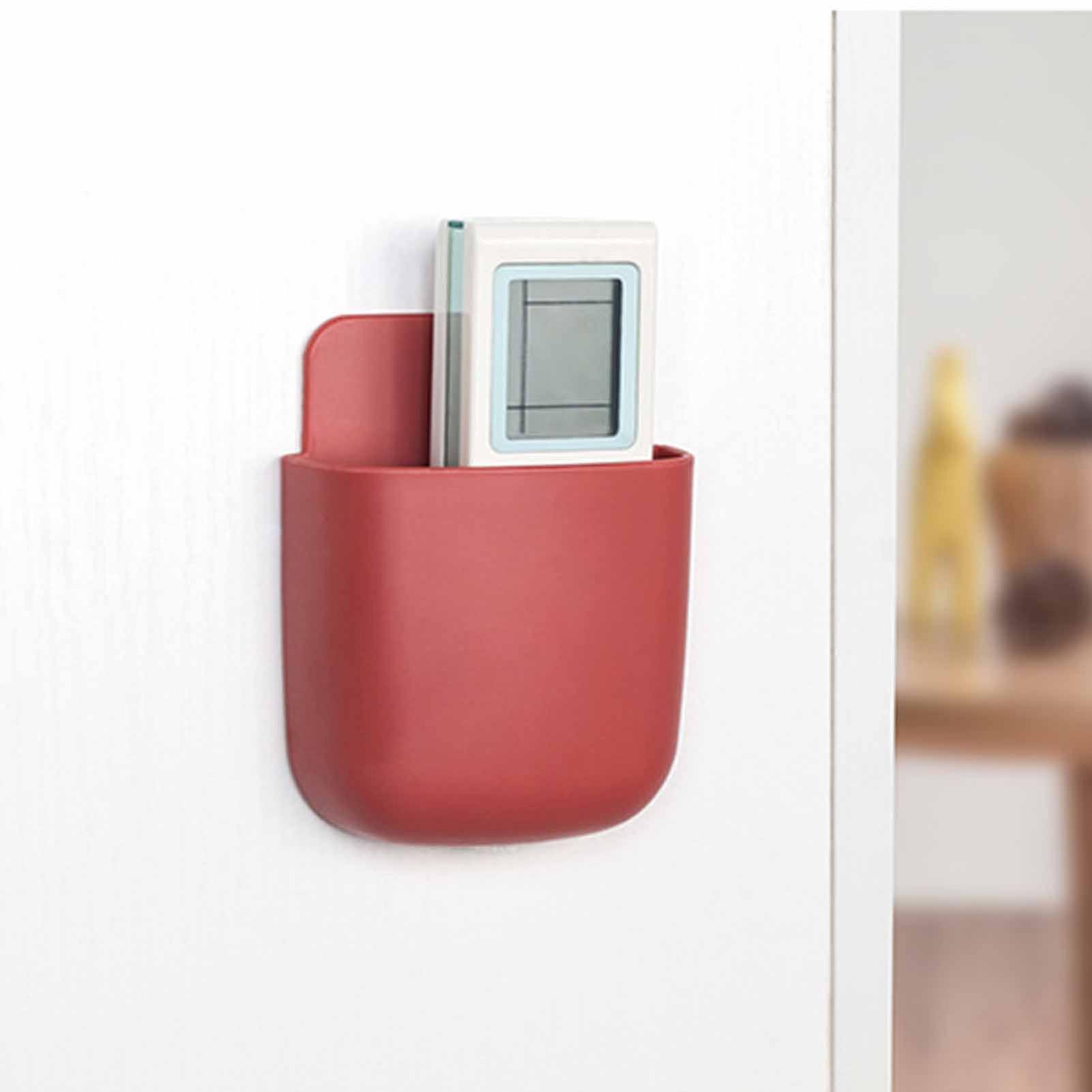 Red Wall Mount Remote Control Storage Box ABS 55g Sturdy Holder