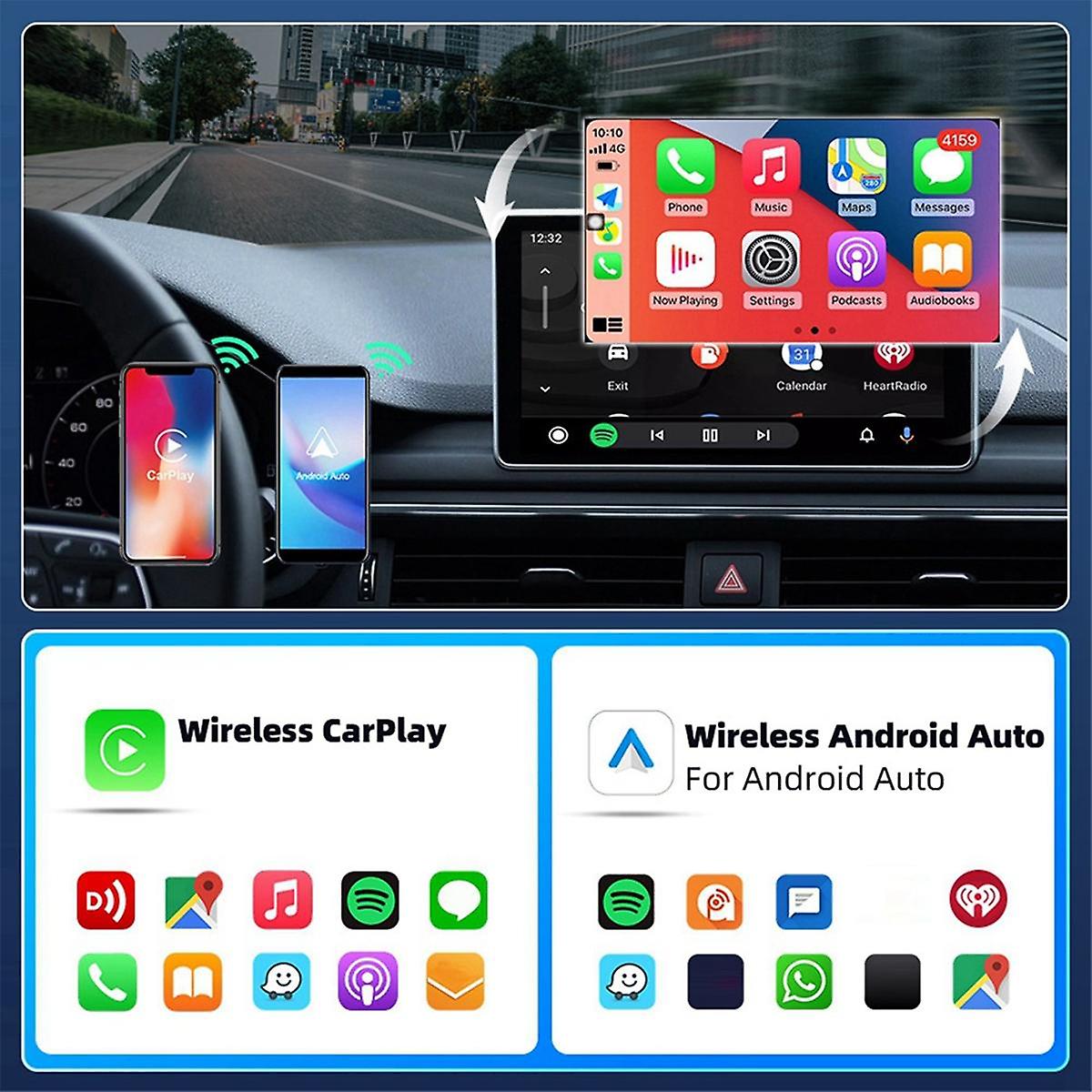 2in1 Wireless CarPlay Adapter Wireless Android Auto Dongle Box for Car Radio with Wired CarPlay/Wired Android Auto