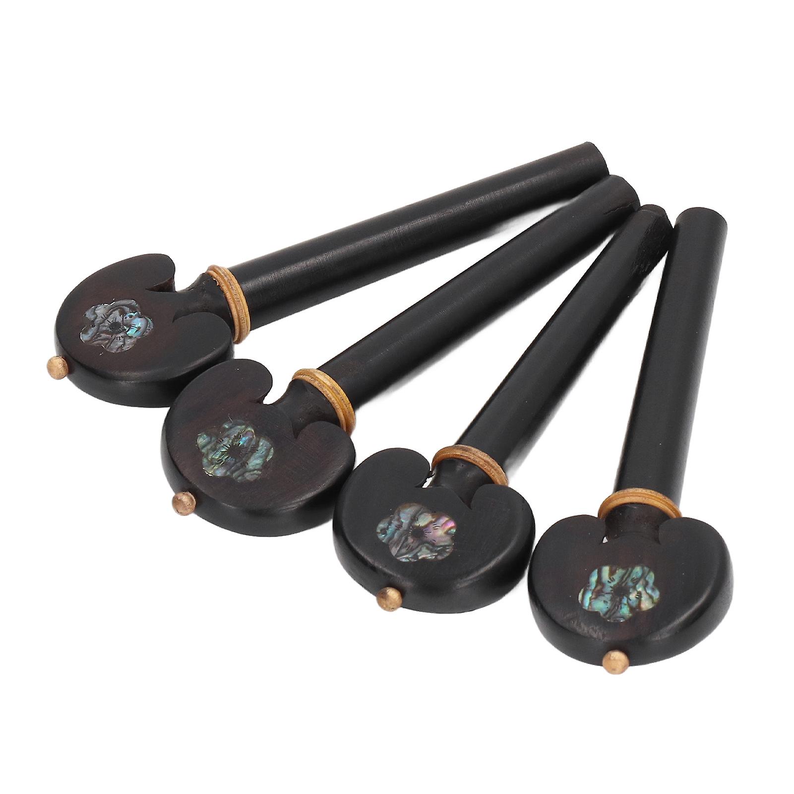 4 قطع الأسود الأبنوس غرامة ضبط أوتاد لاستبدال التشيلو قبل مثقوبة