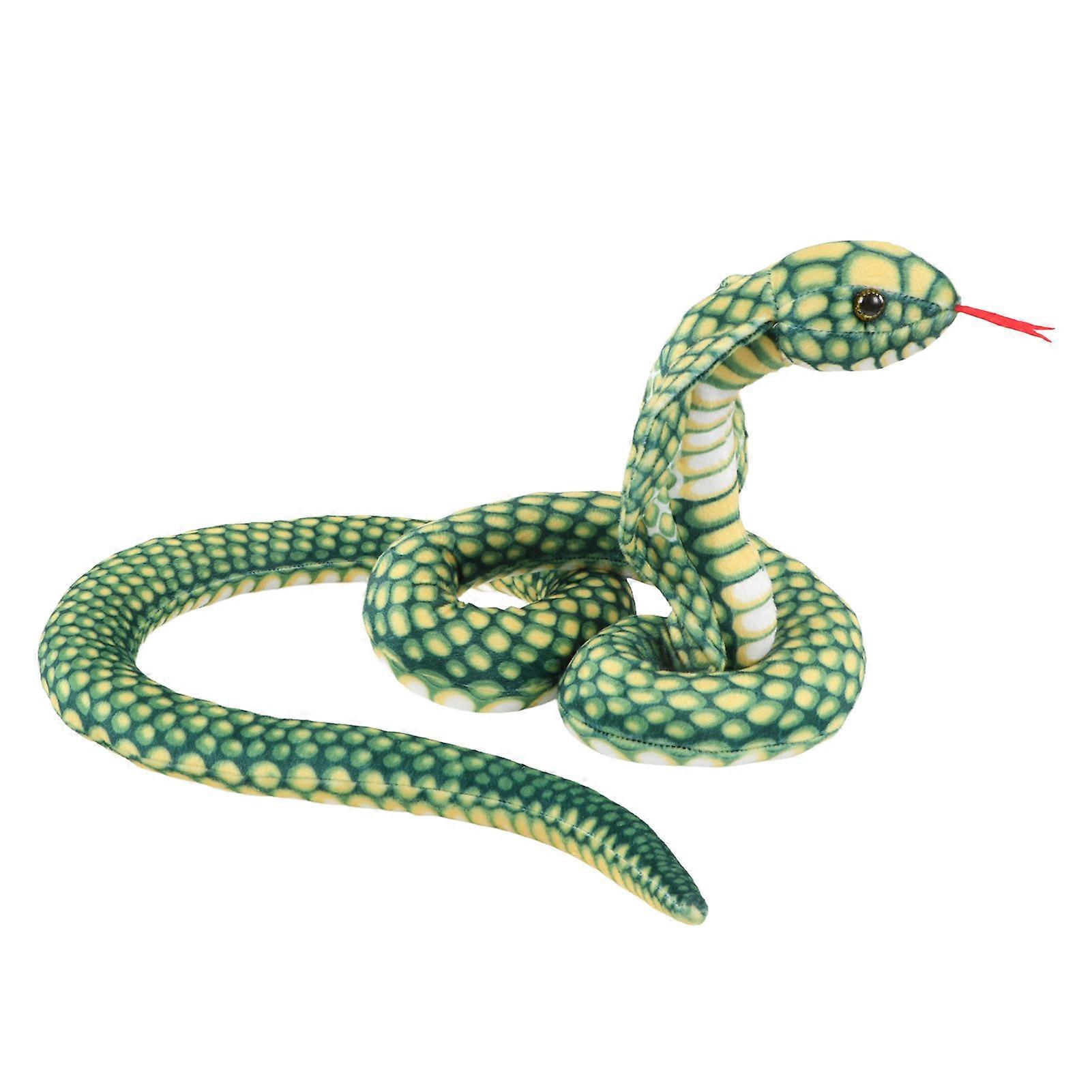 Plush Snake Doll Soft Comfortable Sleeping Pillow Plush Stuffed Snake Doll for Kids Children Green 