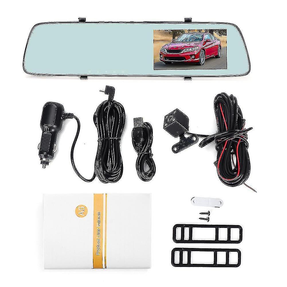 4.5 pollici ips auto dvr doppia fotocamera lcd 1080p ir video guida registratore dash cama5