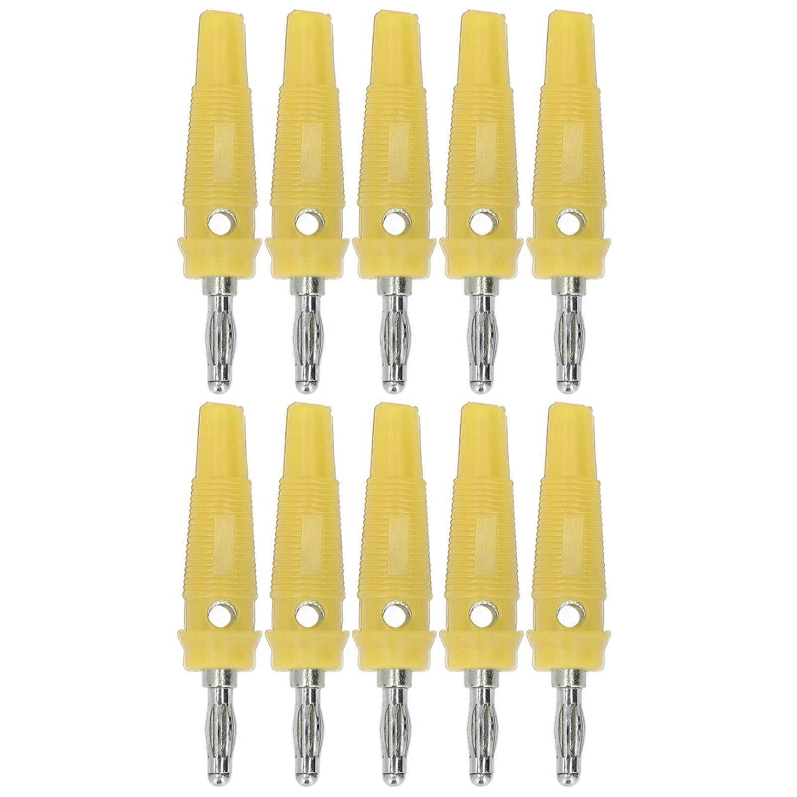 10db / készlet 4mm banán dugó aljzat terminálcsatlakozó hegesztőgépek töltőgenerátoraihozSárga