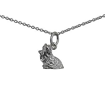 Silver 10x14mm Yorkshire Terrier Pendant with a rolo Chain...