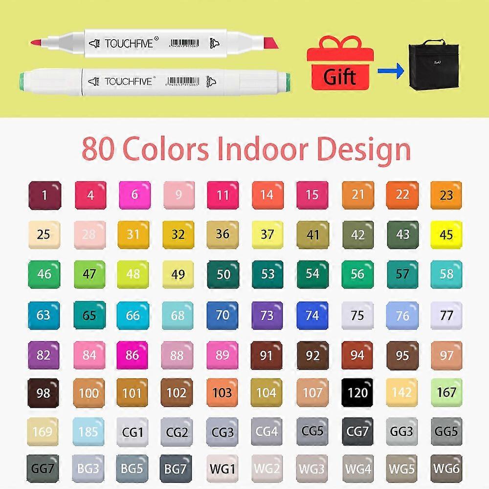 TOUCHFIVE Markers 12/30/60/80/168 Colors Art Marker Pen Dual Tips