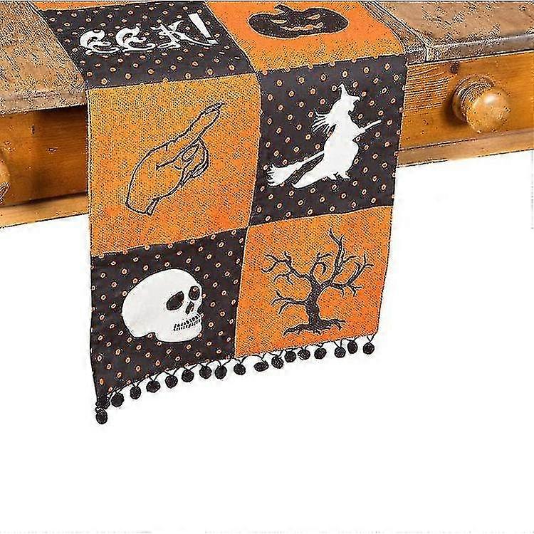 Halloween Black S Pider Web Lace Ghost Skeleton  Tablecloth