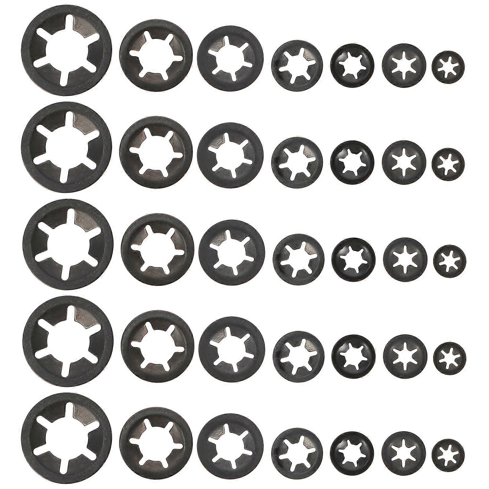 210pcs Carbon Steel Internal Tooth Plum Washers Quick Speeds Locking Washers